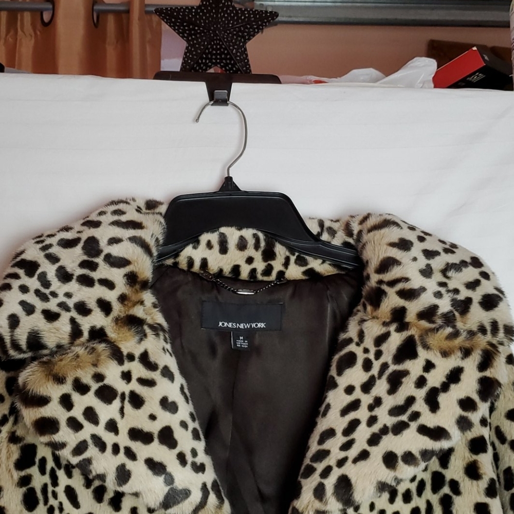 JONES NEW YORK leopard print coat - Picture 3 of 11